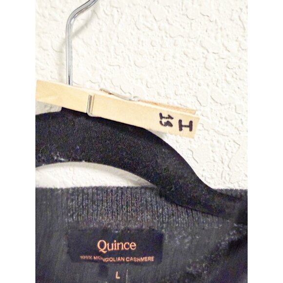Quince Womens Mongolian Cashmere Crewneck Sweater Pullover Charcoal Gray Large - Picture 5 of 5